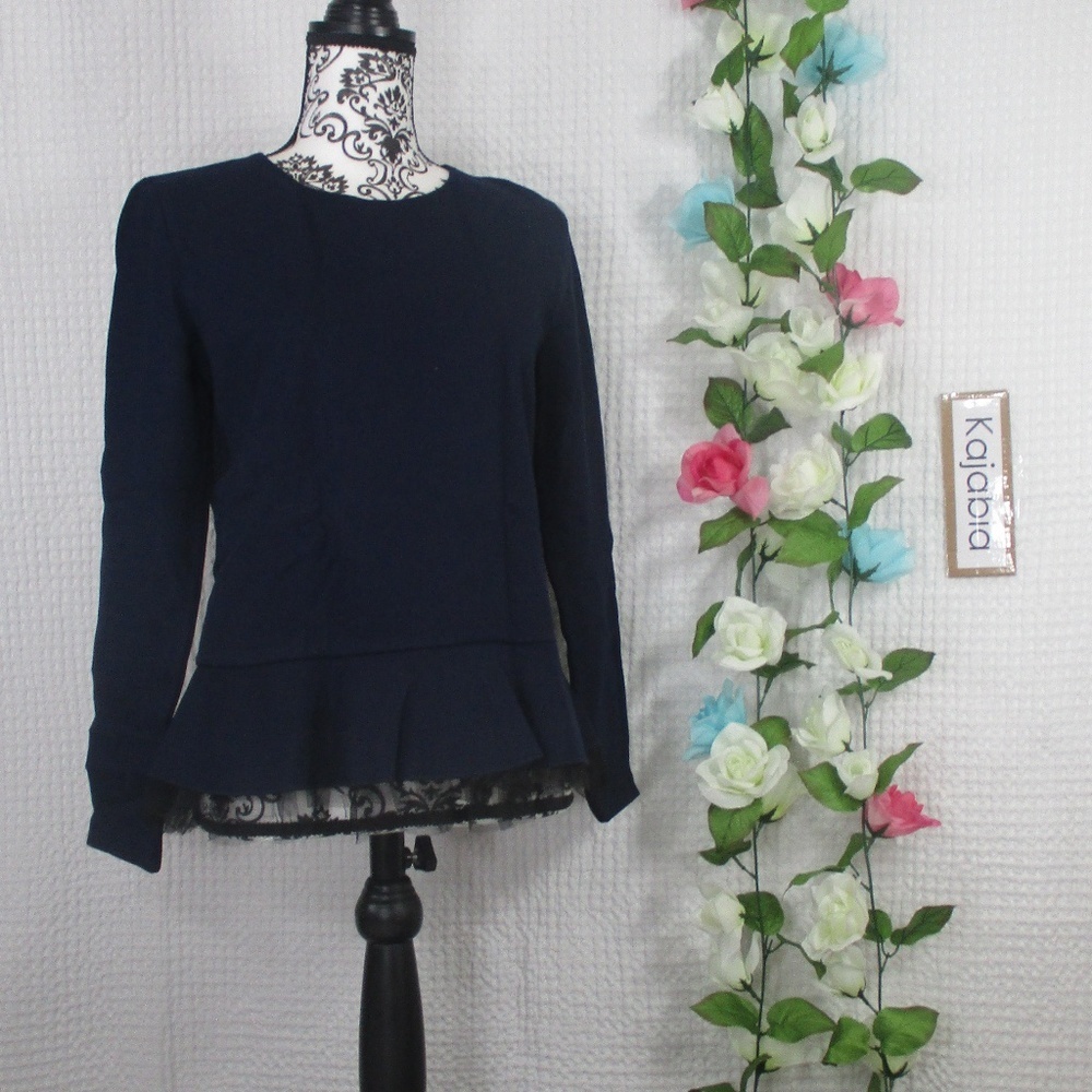 J. Crew Navy Long Sleeve Top Size Small